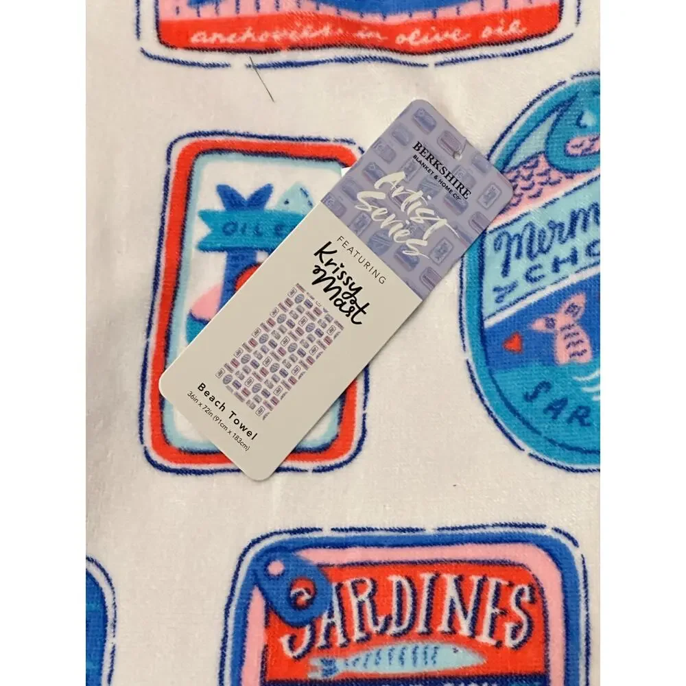 Berkshire Artist Series Krissy Mast Sardines Towel- new with tags!